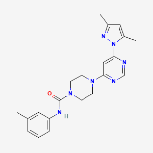 molecular formula C21H25N7O B2892448 4-(6-(3,5-dimethyl-1H-pyrazol-1-yl)pyrimidin-4-yl)-N-(m-tolyl)piperazine-1-carboxamide CAS No. 1171648-88-6