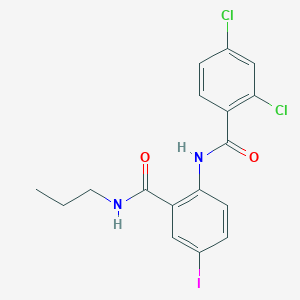 molecular formula C17H15Cl2IN2O2 B289245 2,4-dichloro-N-{4-iodo-2-[(propylamino)carbonyl]phenyl}benzamide 