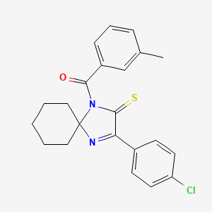 3-(4-Chlorophenyl)-1-(3-methylbenzoyl)-1,4-diazaspiro[4.5]dec-3-ene-2-thione