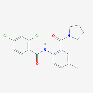 2,4-dichloro-N-[4-iodo-2-(1-pyrrolidinylcarbonyl)phenyl]benzamide