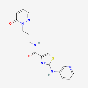 N-(3-(6-oxopyridazin-1(6H)-yl)propyl)-2-(pyridin-3-ylamino)thiazole-4-carboxamide