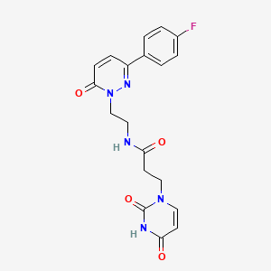 molecular formula C19H18FN5O4 B2892461 3-(2,4-dioxo-3,4-dihydropyrimidin-1(2H)-yl)-N-(2-(3-(4-fluorophenyl)-6-oxopyridazin-1(6H)-yl)ethyl)propanamide CAS No. 1219911-68-8