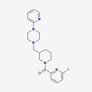 molecular formula C21H26FN5O B2892467 1-{[1-(6-Fluoropyridine-2-carbonyl)piperidin-3-yl]methyl}-4-(pyridin-2-yl)piperazine CAS No. 1797034-42-4