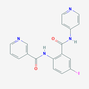 molecular formula C18H13IN4O2 B289247 N-[4-iodo-2-(pyridin-4-ylcarbamoyl)phenyl]pyridine-3-carboxamide 