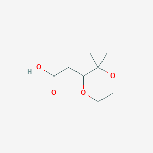 molecular formula C8H14O4 B2892472 2-(3,3-Dimethyl-1,4-dioxan-2-yl)acetic acid CAS No. 2413867-89-5