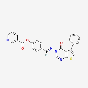 (E)-4-(((4-oxo-5-phenylthieno[2,3-d]pyrimidin-3(4H)-yl)imino)methyl)phenyl nicotinate