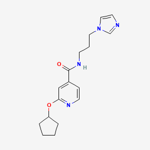 molecular formula C17H22N4O2 B2892475 N-(3-(1H-imidazol-1-yl)propyl)-2-(cyclopentyloxy)isonicotinamide CAS No. 2034617-80-4