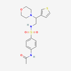 molecular formula C18H23N3O4S2 B2892479 N-(4-(N-(2-吗啉-2-(噻吩-3-基)乙基)磺酰胺)苯基)乙酰胺 CAS No. 946249-33-8