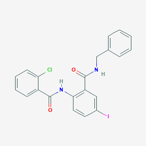 molecular formula C21H16ClIN2O2 B289248 N-benzyl-2-[(2-chlorobenzoyl)amino]-5-iodobenzamide 