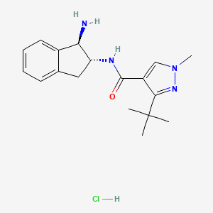 N-[(1R,2R)-1-Amino-2,3-dihydro-1H-inden-2-yl]-3-tert-butyl-1-methylpyrazole-4-carboxamide;hydrochloride