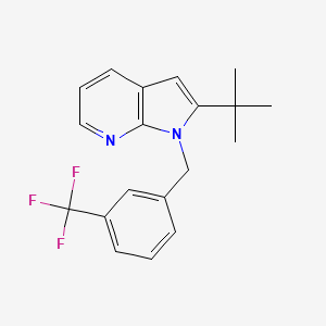 molecular formula C19H19F3N2 B2892494 2-(tert-butyl)-1-[3-(trifluoromethyl)benzyl]-1H-pyrrolo[2,3-b]pyridine CAS No. 866136-55-2