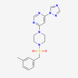 molecular formula C18H21N7O2S B2892509 4-(4-((3-methylbenzyl)sulfonyl)piperazin-1-yl)-6-(1H-1,2,4-triazol-1-yl)pyrimidine CAS No. 1795089-23-4
