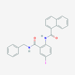 molecular formula C25H19IN2O2 B289251 N-{2-[(benzylamino)carbonyl]-4-iodophenyl}-1-naphthamide 