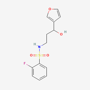 2-fluoro-N-(3-(furan-3-yl)-3-hydroxypropyl)benzenesulfonamide