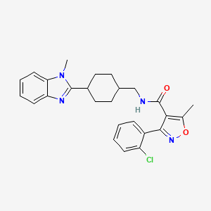 3-(2-chlorophenyl)-5-methyl-N-((4-(1-methyl-1H-benzo[d]imidazol-2-yl)cyclohexyl)methyl)isoxazole-4-carboxamide