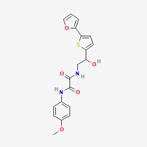 molecular formula C19H18N2O5S B2892524 N-[2-[5-(Furan-2-yl)thiophen-2-yl]-2-hydroxyethyl]-N'-(4-methoxyphenyl)oxamide CAS No. 2320860-28-2