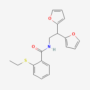 N-(2,2-di(furan-2-yl)ethyl)-2-(ethylthio)benzamide