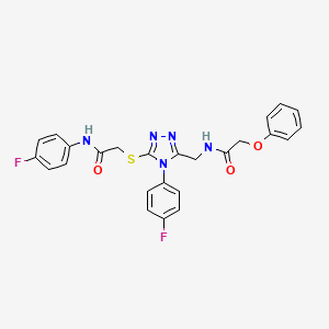 N-(4-fluorophenyl)-2-((4-(4-fluorophenyl)-5-((2-phenoxyacetamido)methyl)-4H-1,2,4-triazol-3-yl)thio)acetamide
