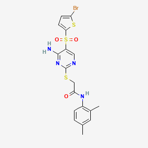2-((4-amino-5-((5-bromothiophen-2-yl)sulfonyl)pyrimidin-2-yl)thio)-N-(2,4-dimethylphenyl)acetamide