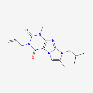 molecular formula C16H21N5O2 B2892542 3-allyl-8-isobutyl-1,7-dimethyl-1H-imidazo[2,1-f]purine-2,4(3H,8H)-dione CAS No. 915910-14-4