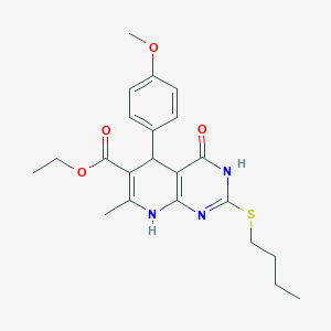 Ethyl 2-(butylthio)-5-(4-methoxyphenyl)-7-methyl-4-oxo-3,4,5,8-tetrahydropyrido[2,3-d]pyrimidine-6-carboxylate