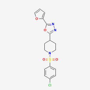 2-(1-((4-Chlorophenyl)sulfonyl)piperidin-4-yl)-5-(furan-2-yl)-1,3,4-oxadiazole