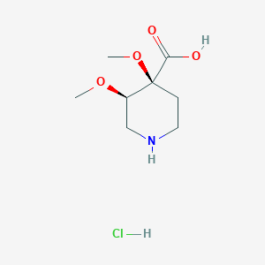 molecular formula C8H16ClNO4 B2892553 (3R,4S)-3,4-Dimethoxypiperidine-4-carboxylic acid;hydrochloride CAS No. 2418596-22-0