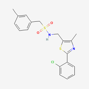 molecular formula C19H19ClN2O2S2 B2892557 N-((2-(2-chlorophenyl)-4-methylthiazol-5-yl)methyl)-1-(m-tolyl)methanesulfonamide CAS No. 1421522-07-7
