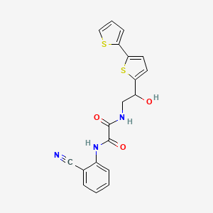 molecular formula C19H15N3O3S2 B2892567 N-(2-{[2,2'-bithiophene]-5-yl}-2-hydroxyethyl)-N'-(2-cyanophenyl)ethanediamide CAS No. 2097921-97-4