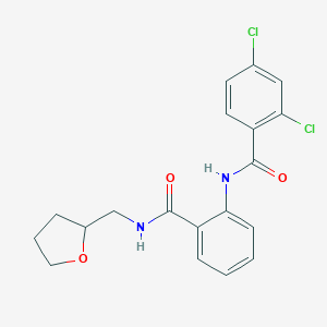 molecular formula C19H18Cl2N2O3 B289257 2,4-dichloro-N-{2-[(tetrahydrofuran-2-ylmethyl)carbamoyl]phenyl}benzamide 