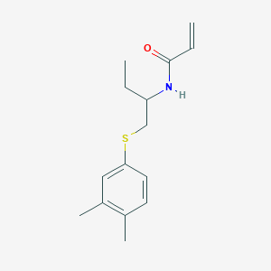molecular formula C15H21NOS B2892572 N-[1-(3,4-Dimethylphenyl)sulfanylbutan-2-yl]prop-2-enamide CAS No. 2305456-16-8