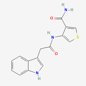molecular formula C15H13N3O2S B2892575 4-[2-(1H-indol-3-yl)acetamido]thiophene-3-carboxamide CAS No. 2097932-52-8