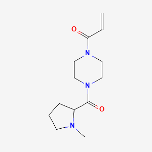 molecular formula C13H21N3O2 B2892586 1-[4-(1-Methylpyrrolidine-2-carbonyl)piperazin-1-yl]prop-2-en-1-one CAS No. 2174952-23-7