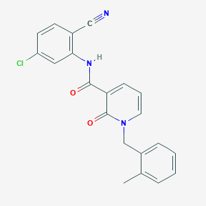 molecular formula C21H16ClN3O2 B2892595 N-(5-chloro-2-cyanophenyl)-1-[(2-methylphenyl)methyl]-2-oxo-1,2-dihydropyridine-3-carboxamide CAS No. 946246-82-8