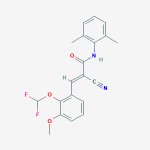 (E)-2-cyano-3-[2-(difluoromethoxy)-3-methoxyphenyl]-N-(2,6-dimethylphenyl)prop-2-enamide
