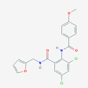 molecular formula C20H16Cl2N2O4 B289260 3,5-dichloro-N-(2-furylmethyl)-2-[(4-methoxybenzoyl)amino]benzamide 