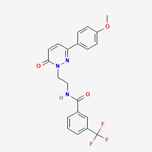 molecular formula C21H18F3N3O3 B2892601 N-(2-(3-(4-methoxyphenyl)-6-oxopyridazin-1(6H)-yl)ethyl)-3-(trifluoromethyl)benzamide CAS No. 921572-81-8
