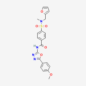 molecular formula C22H20N4O6S B2892602 4-(N-(furan-2-ylmethyl)-N-methylsulfamoyl)-N-(5-(4-methoxyphenyl)-1,3,4-oxadiazol-2-yl)benzamide CAS No. 899983-05-2