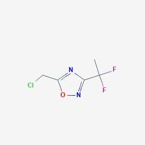 molecular formula C5H5ClF2N2O B2892603 5-(Chloromethyl)-3-(1,1-difluoroethyl)-1,2,4-oxadiazole CAS No. 1287685-82-8