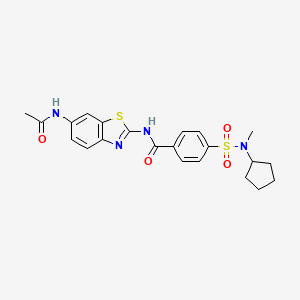 molecular formula C22H24N4O4S2 B2892617 N-(6-乙酰氨基苯并[d]噻唑-2-基)-4-(N-环戊基-N-甲基磺酰氨基)苯甲酰胺 CAS No. 941996-28-7