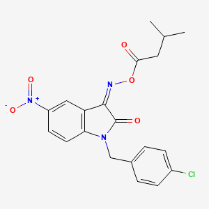 1-(4-chlorobenzyl)-3-{[(3-methylbutanoyl)oxy]imino}-5-nitro-1,3-dihydro-2H-indol-2-one