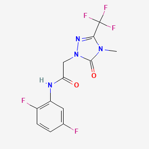 molecular formula C12H9F5N4O2 B2892626 N-(2,5-difluorophenyl)-2-(4-methyl-5-oxo-3-(trifluoromethyl)-4,5-dihydro-1H-1,2,4-triazol-1-yl)acetamide CAS No. 1421525-54-3