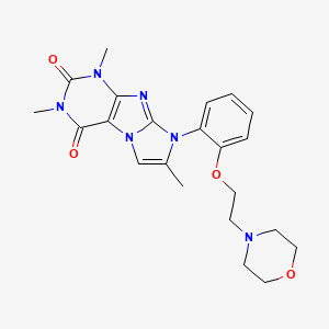 molecular formula C22H26N6O4 B2892627 1,3,7-trimethyl-8-(2-(2-morpholinoethoxy)phenyl)-1H-imidazo[2,1-f]purine-2,4(3H,8H)-dione CAS No. 922464-28-6