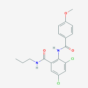 molecular formula C18H18Cl2N2O3 B289263 3,5-dichloro-2-[(4-methoxybenzoyl)amino]-N-propylbenzamide 