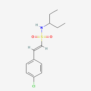 molecular formula C13H18ClNO2S B2892646 (E)-2-(4-chlorophenyl)-N-pentan-3-ylethenesulfonamide CAS No. 1390885-30-9