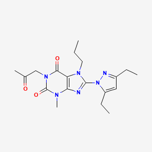 8-(3,5-diethyl-1H-pyrazol-1-yl)-3-methyl-1-(2-oxopropyl)-7-propyl-2,3,6,7-tetrahydro-1H-purine-2,6-dione