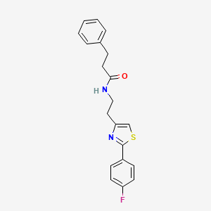 molecular formula C20H19FN2OS B2892649 N-[2-[2-(4-氟苯基)-1,3-噻唑-4-基]乙基]-3-苯基丙酰胺 CAS No. 896607-91-3