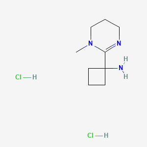 molecular formula C9H19Cl2N3 B2892656 1-(1-Methyl-1,4,5,6-tetrahydropyrimidin-2-yl)cyclobutan-1-amine dihydrochloride CAS No. 2230799-66-1