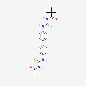 molecular formula C24H30N4O2S2 B2892660 N-[[4-[4-(2,2-dimethylpropanoylcarbamothioylamino)phenyl]phenyl]carbamothioyl]-2,2-dimethylpropanamide CAS No. 477292-78-7
