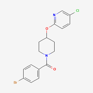 molecular formula C17H16BrClN2O2 B2892661 (4-Bromophenyl)(4-((5-chloropyridin-2-yl)oxy)piperidin-1-yl)methanone CAS No. 1428356-38-0